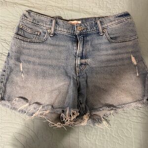 Lucky Brand Light Blue Denim Frayed Hem Shorts